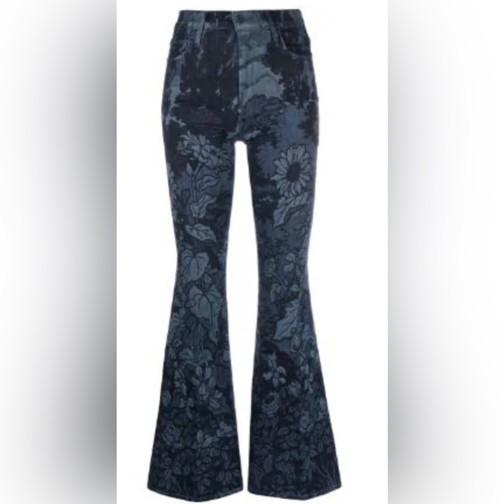 MOTHER The Doozy Sneak Sing Me to Sleep Floral Flare Denim Jeans 25